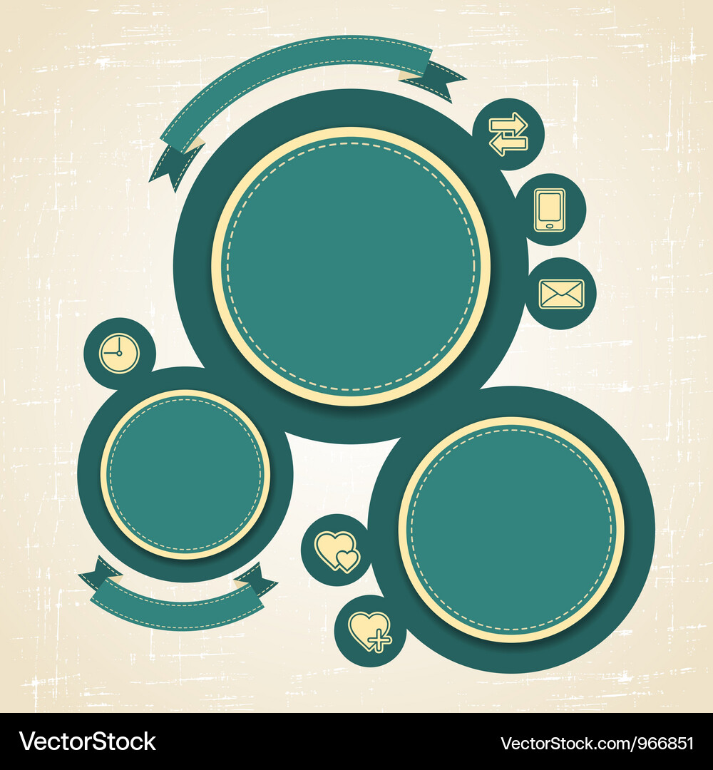 Retro Website Frame - Circular Elements Vector Image