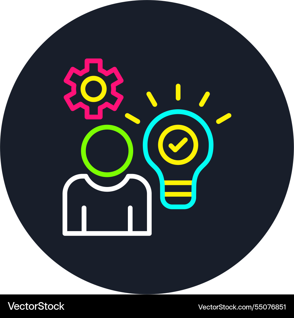 Solution line multi color icon Vector Image