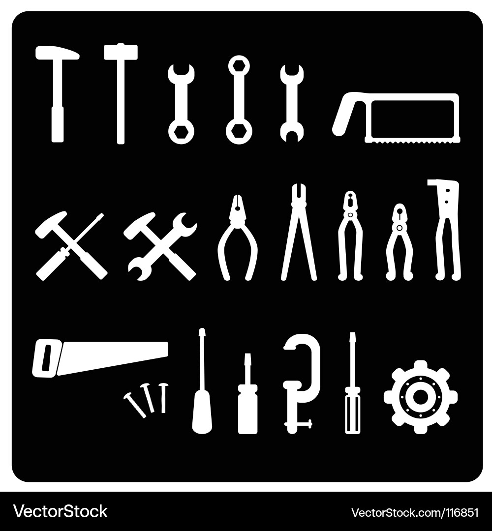 Tool Icon Set - Workshop Collection vector image