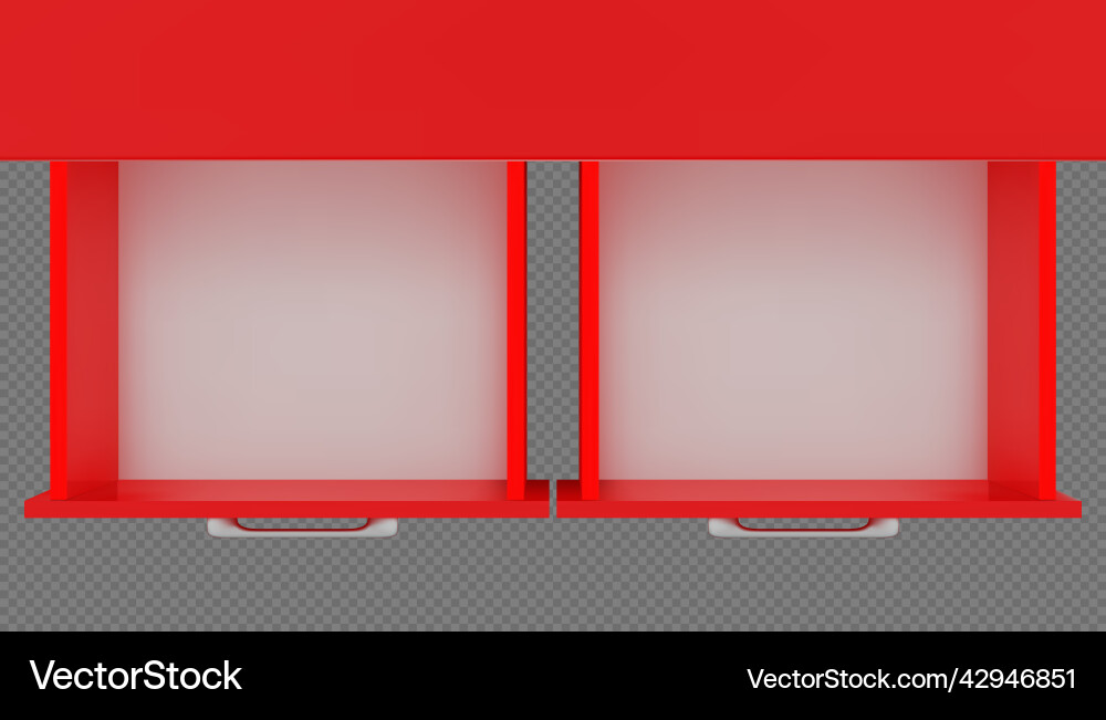 Top view of two red empty open side Vector Image