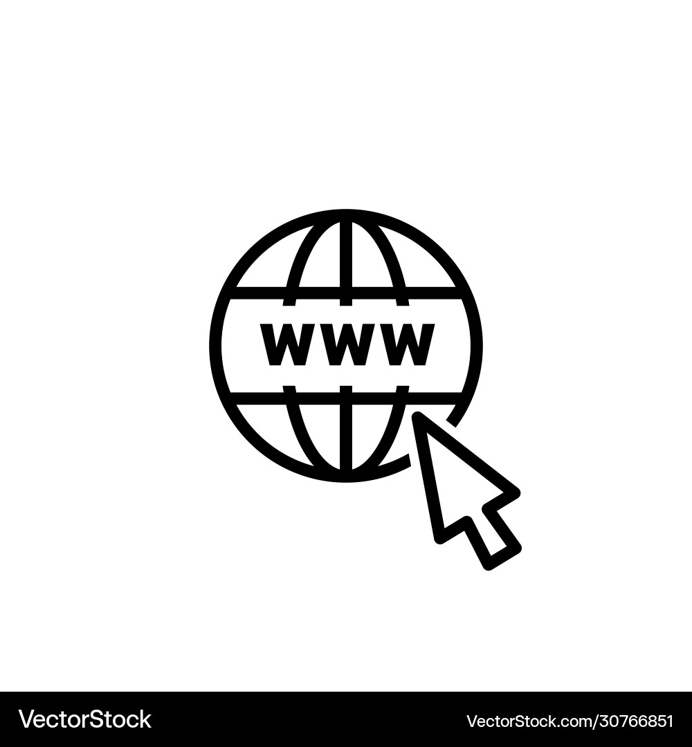 Website URL Icon - Global Network vector image