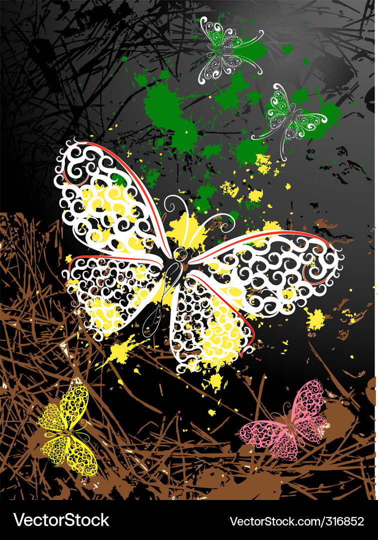 Abstract background with butterflies Vector Image