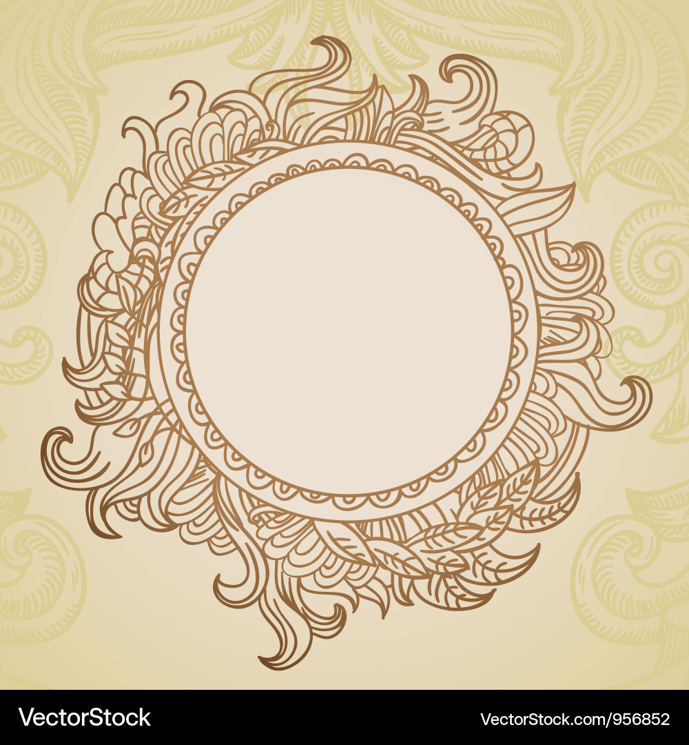 Ornate Floral Frame with Copy Space Vector Image