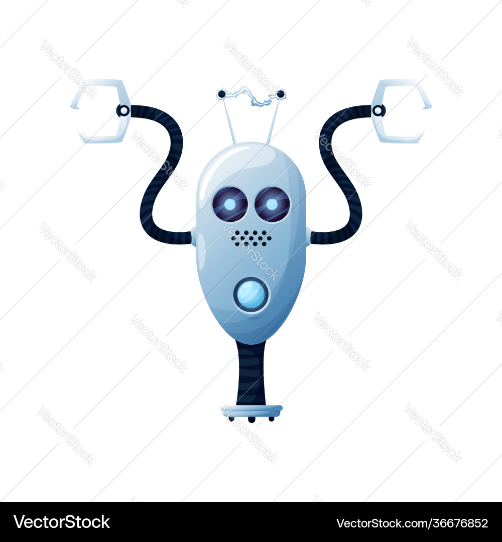 Plastic hi-tech character isolate robot with claws Vector Image