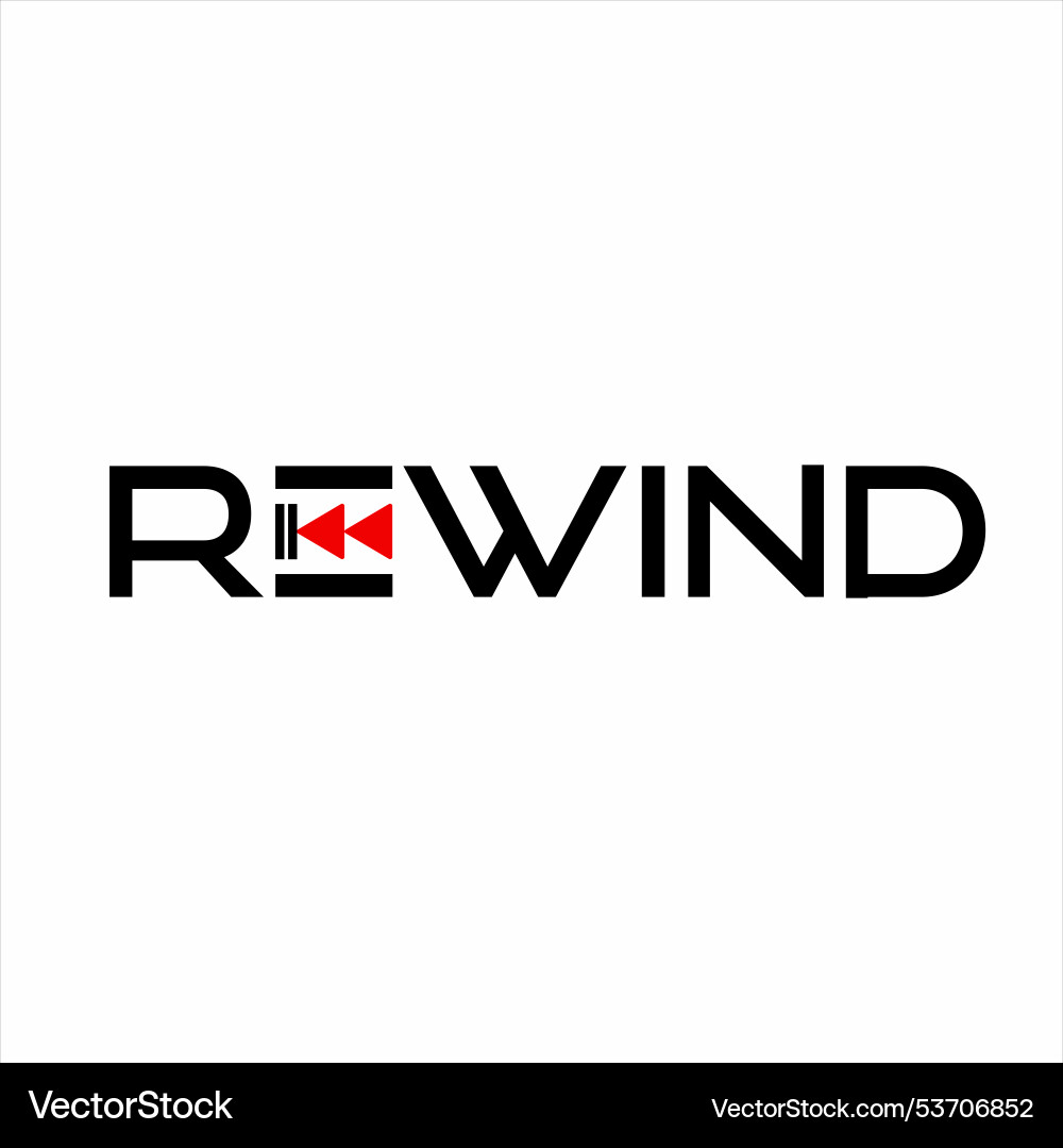 Rewind text logo design – Royalty-Free Vector | VectorStock