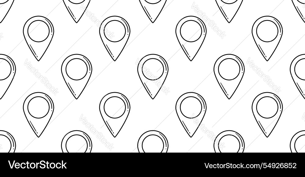 Seamless location pin pattern design navigation Vector Image