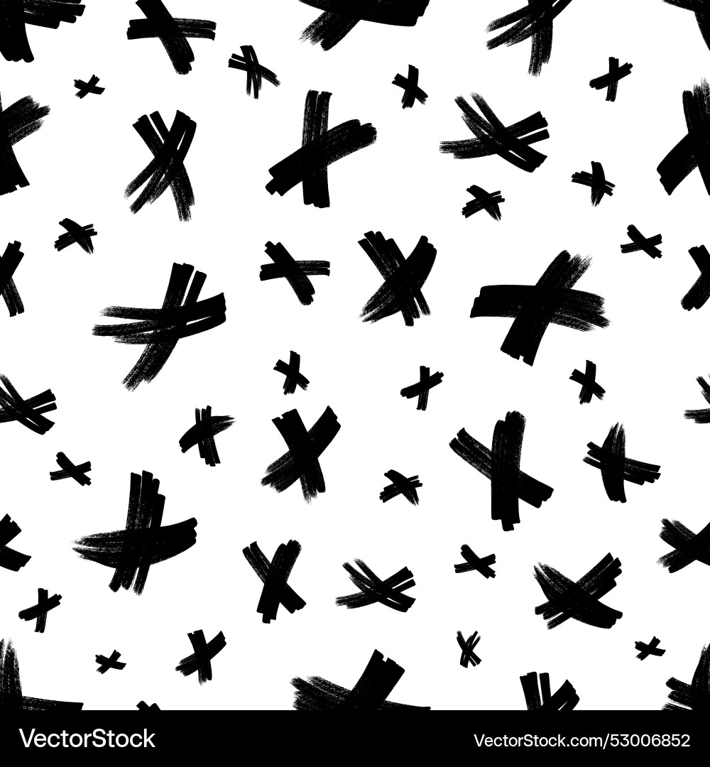 Seamless pattern with hand drawn cross symbols Seamless pattern with hand drawn cross symbols Vector Image