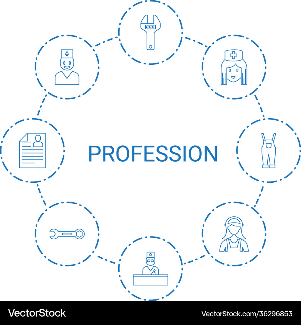 8 profession icons (36296853) – Free Vector | VectorStock
