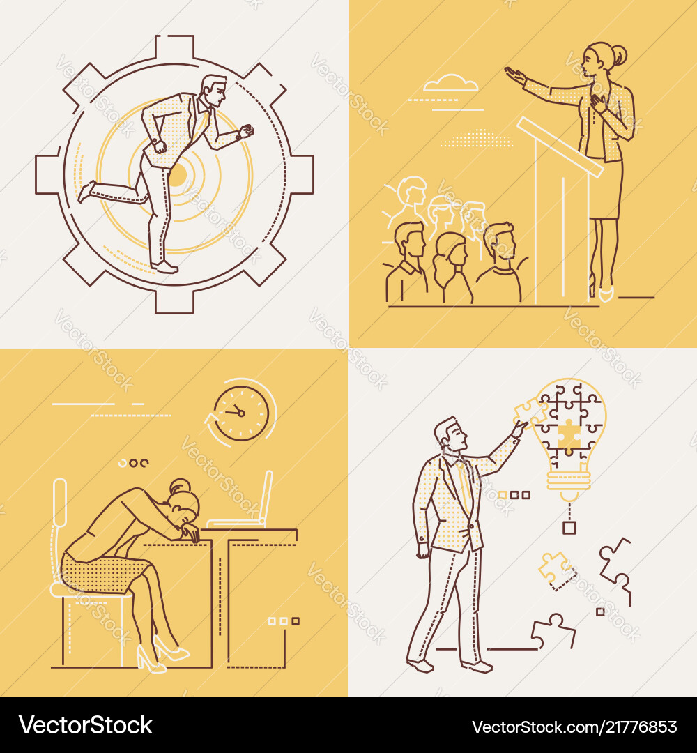 Business Concepts - Line Art Set Royalty Free Vector Image