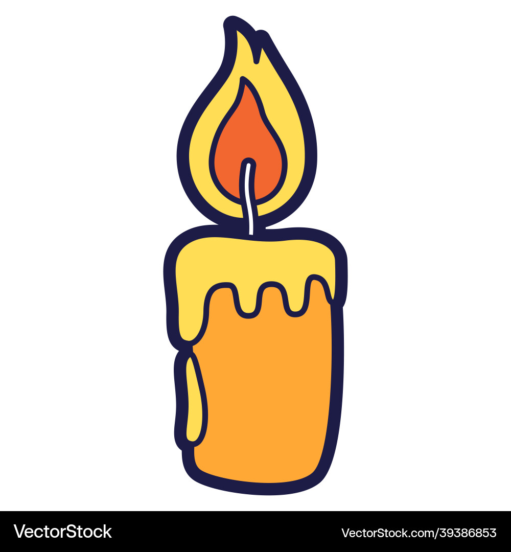 Candle in cartoon style happy Candle in cartoon style happy vector image