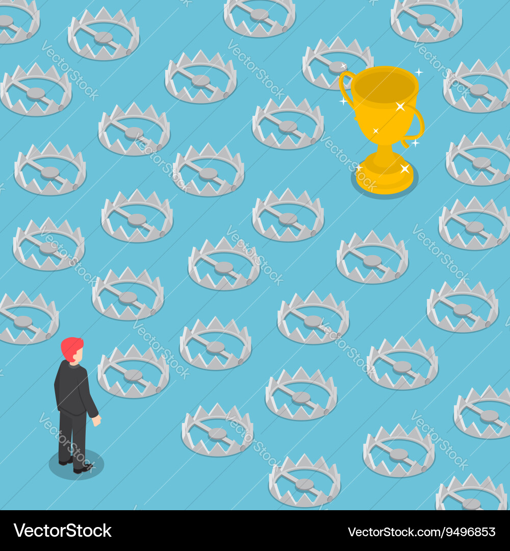 Difficult Path to Success - Traps & Obstacles vector image