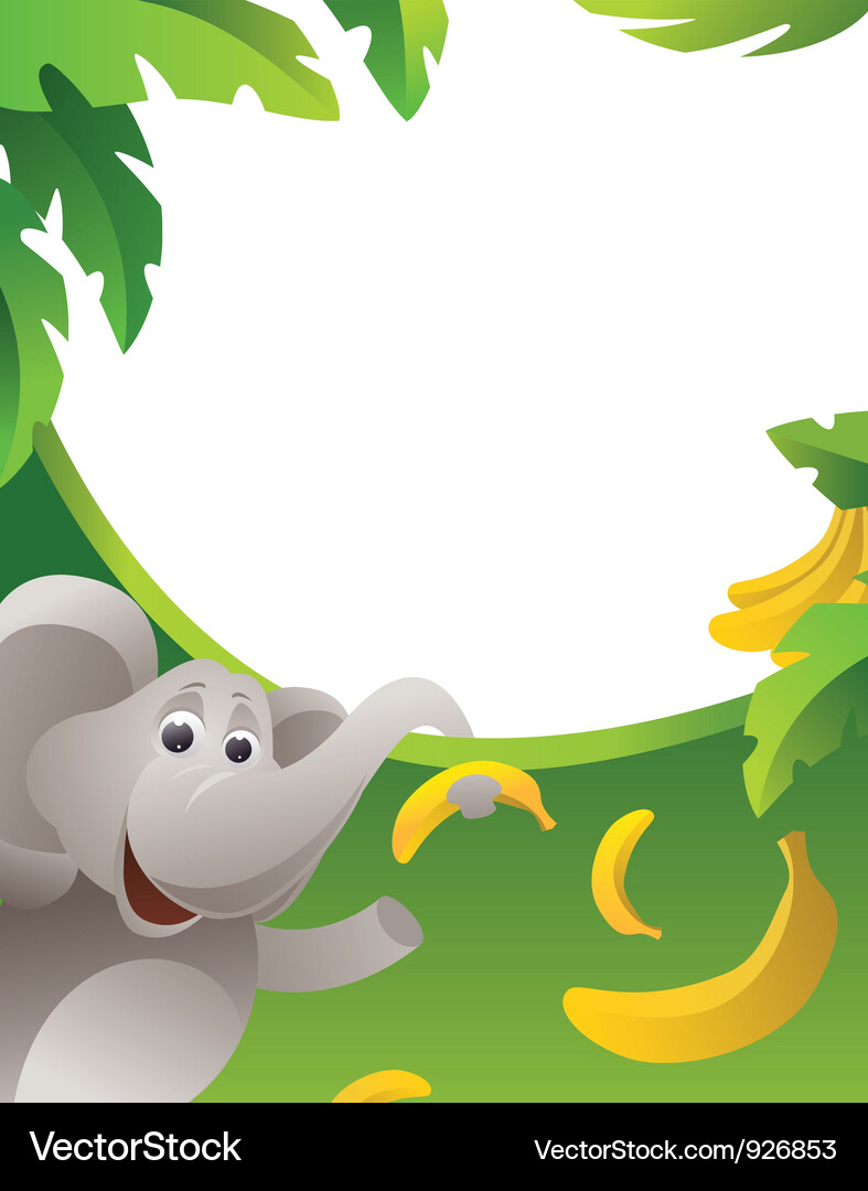 Frame with elephant Vector Image
