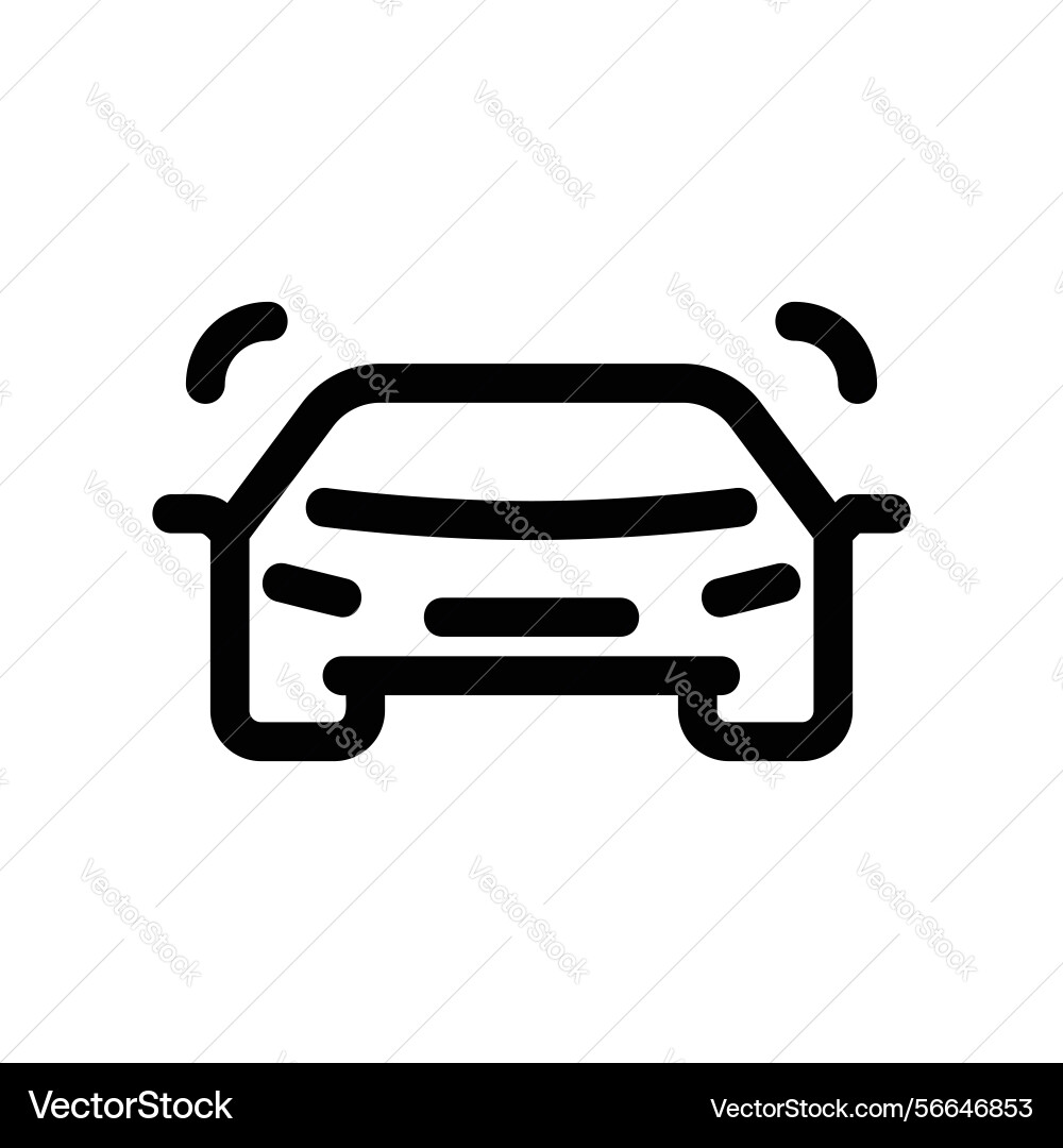 Front view of a smart car with active sensor Front view of a smart car with active sensor Vector Image