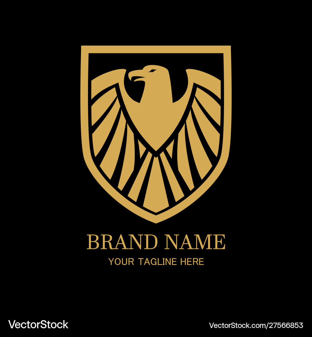 Goldene Adler Crest Schild Logo Goldene Adler Crest Schild Logo vektorbild