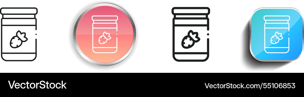 Jam icon thin linear regular and button style vector image