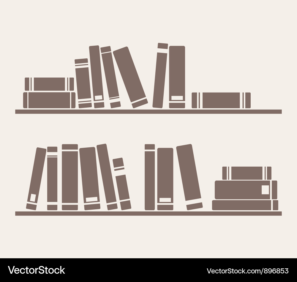 Retro Bookshelf Collection vector image