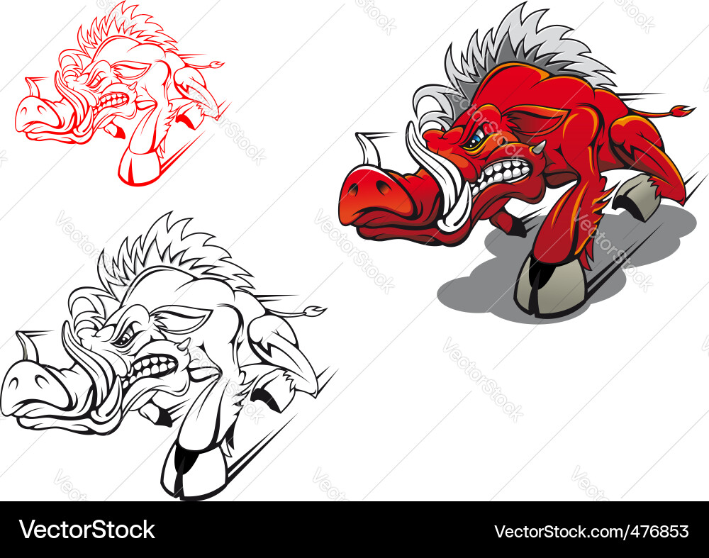 Running Boar vector image