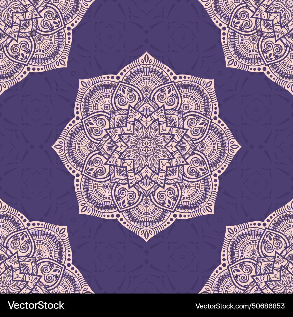 Seamless color pattern with mandala abstract Seamless color pattern with mandala abstract Vector Image
