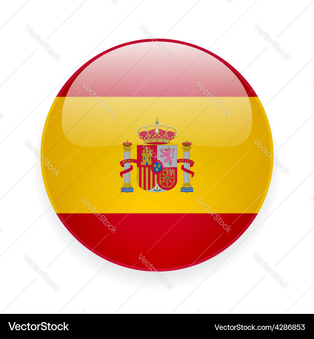 Spain Flag Round Icon Royalty Free Vector Image