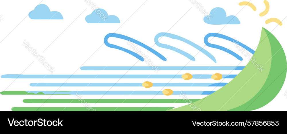 Strong wind blowing through fields design Vector Image