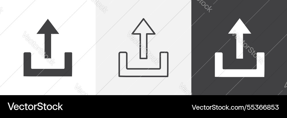 Upload icons collection graphic designs for ui vector image