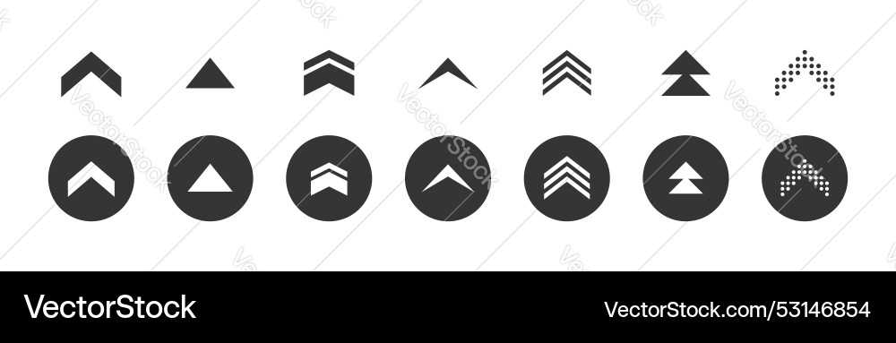 Arrow cursor round icon set modern web up down Arrow cursor round icon set modern web up down Vector Image