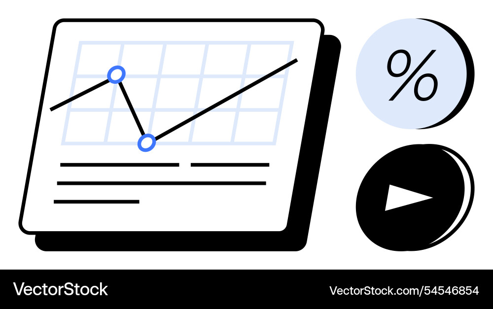 Business analytics dashboard with line graph Business analytics dashboard with line graph vector image
