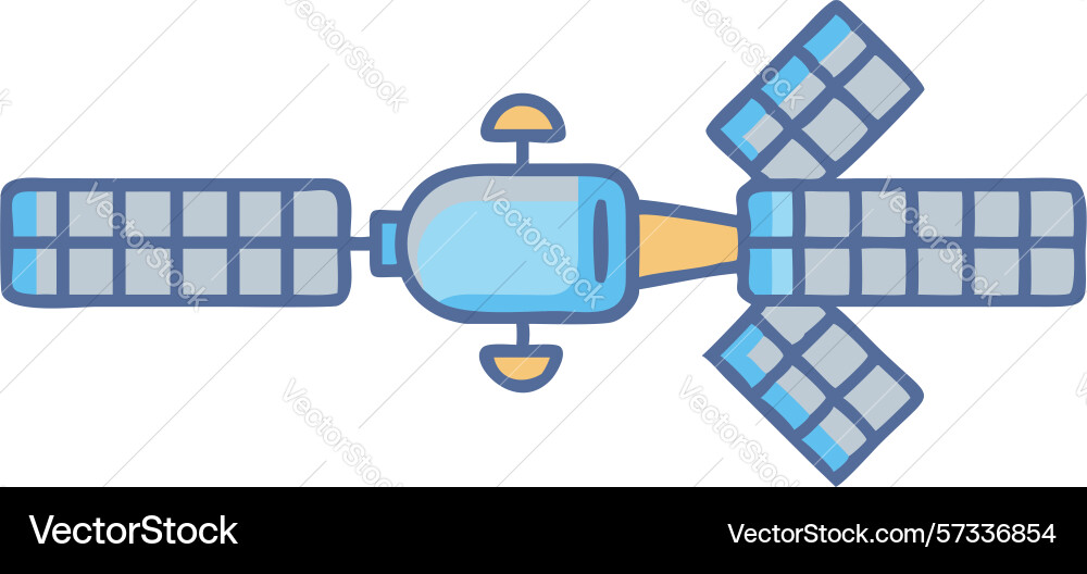 Global satellite network - communication and data vector image