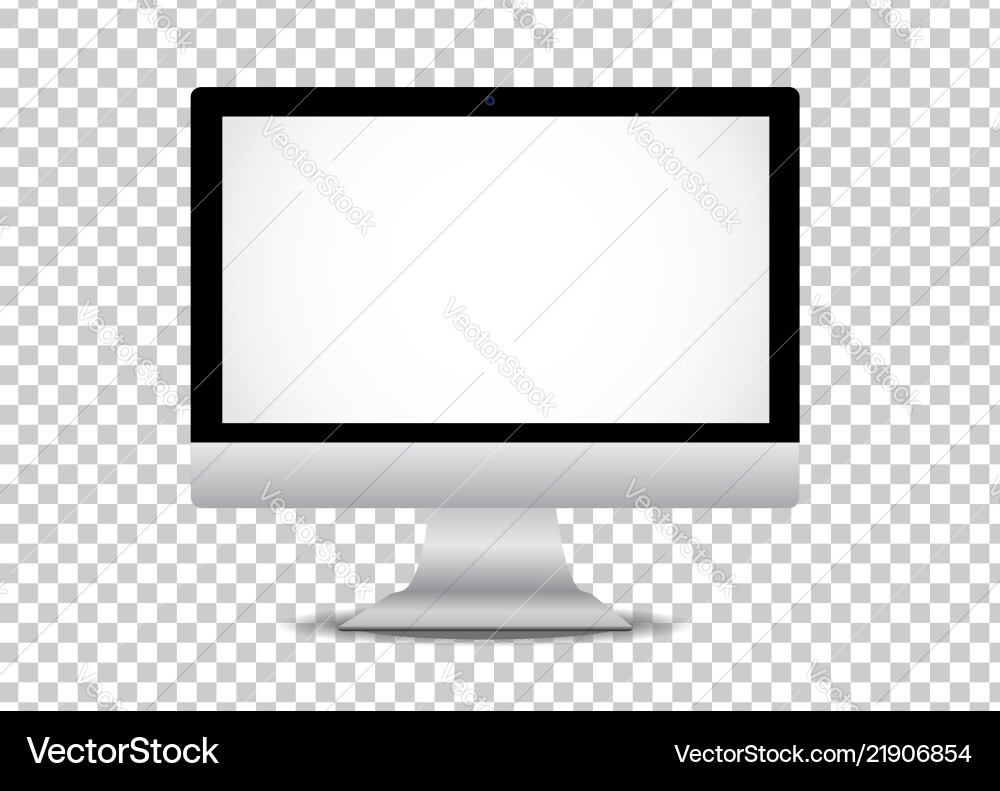 Realistic computer monitor isolated vector image