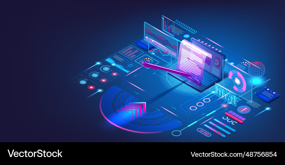 Smart Contract Digital Technology Royalty Free Vector Image