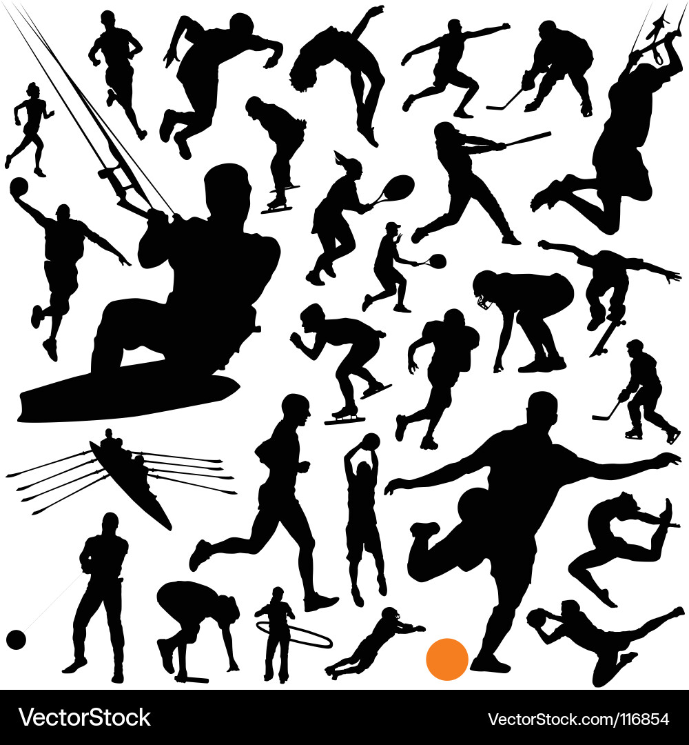 Sports Silhouettes - Action & Recreation Vector Image