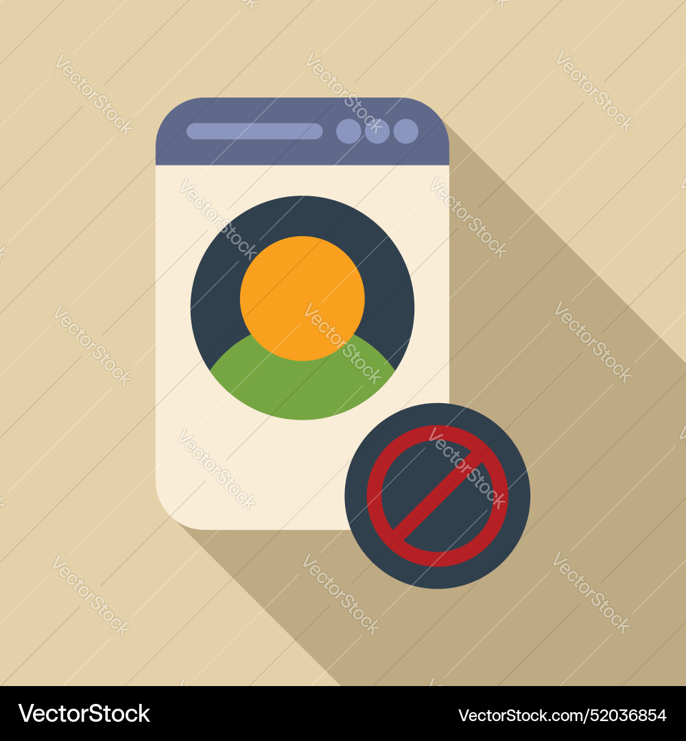 Website showing account blocked symbol with user Website showing account blocked symbol with user vector image