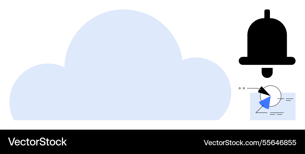 Cloud data and notification alert with analytical Cloud data and notification alert with analytical vector image