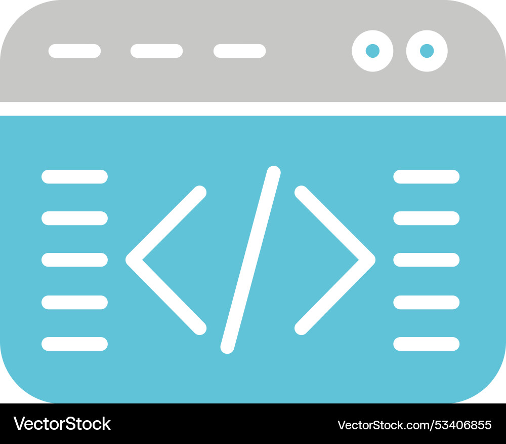 Coding glyph two colour icon Vector Image