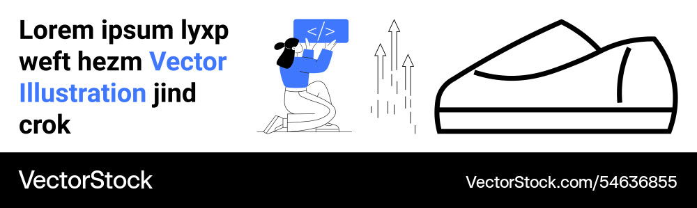 Female programmer coding growth arrows Female programmer coding growth arrows vector image
