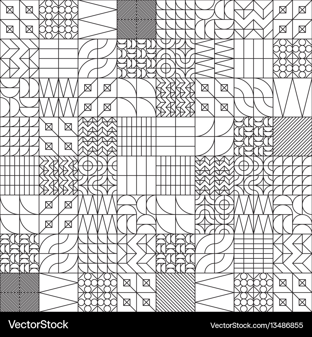 Geometric tiles linear seamless pattern Geometric tiles linear seamless pattern vector image