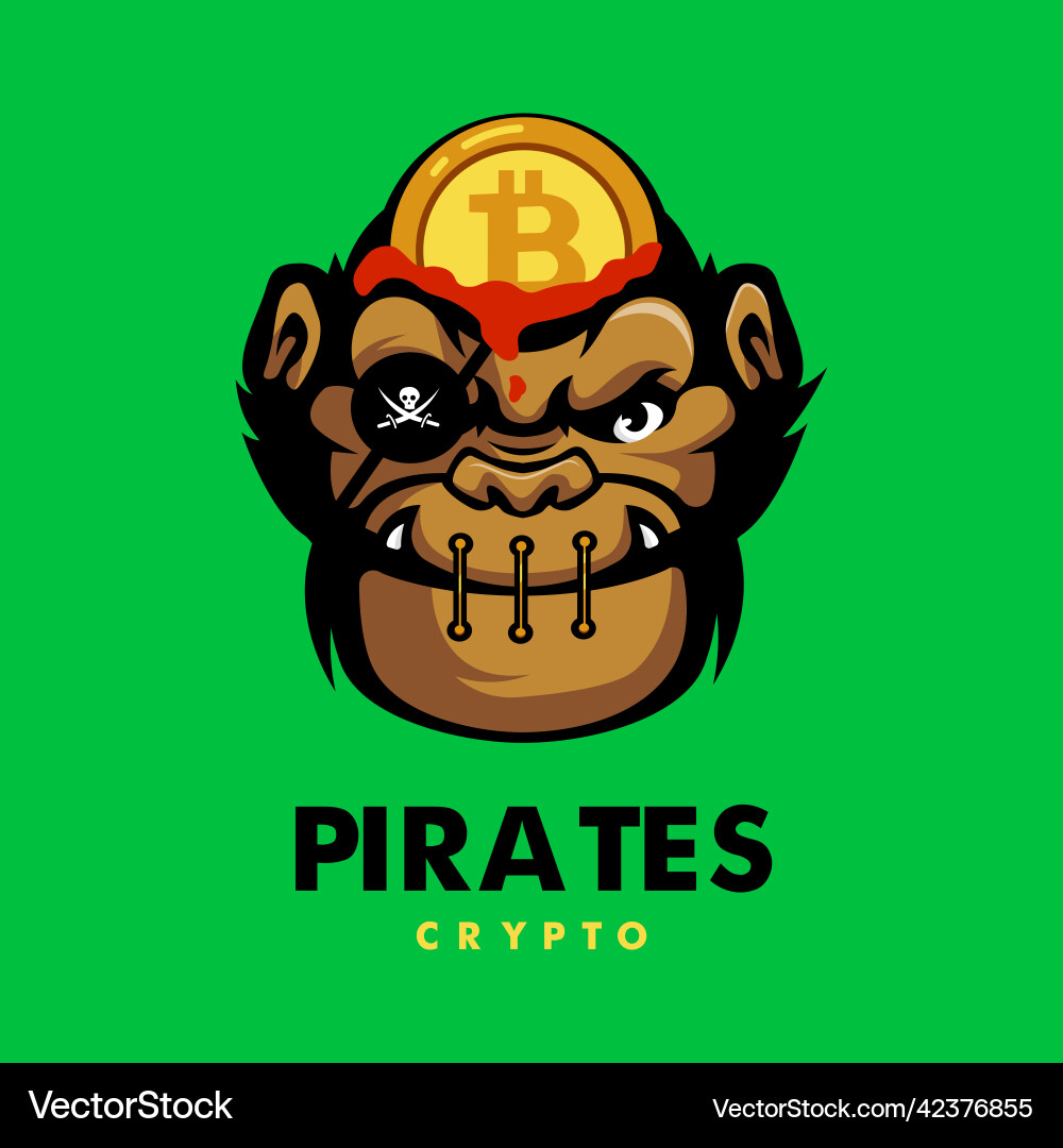 Gorilla pirates crypto – Royalty-Free Vector | VectorStock