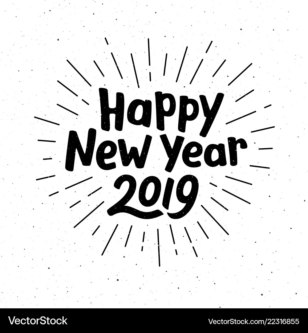 Happy new year 2019 typography Happy new year 2019 typography vector image