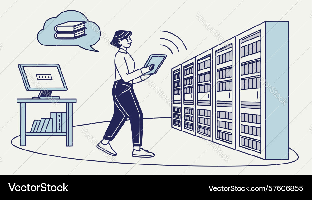 It professional with server and data design vector image