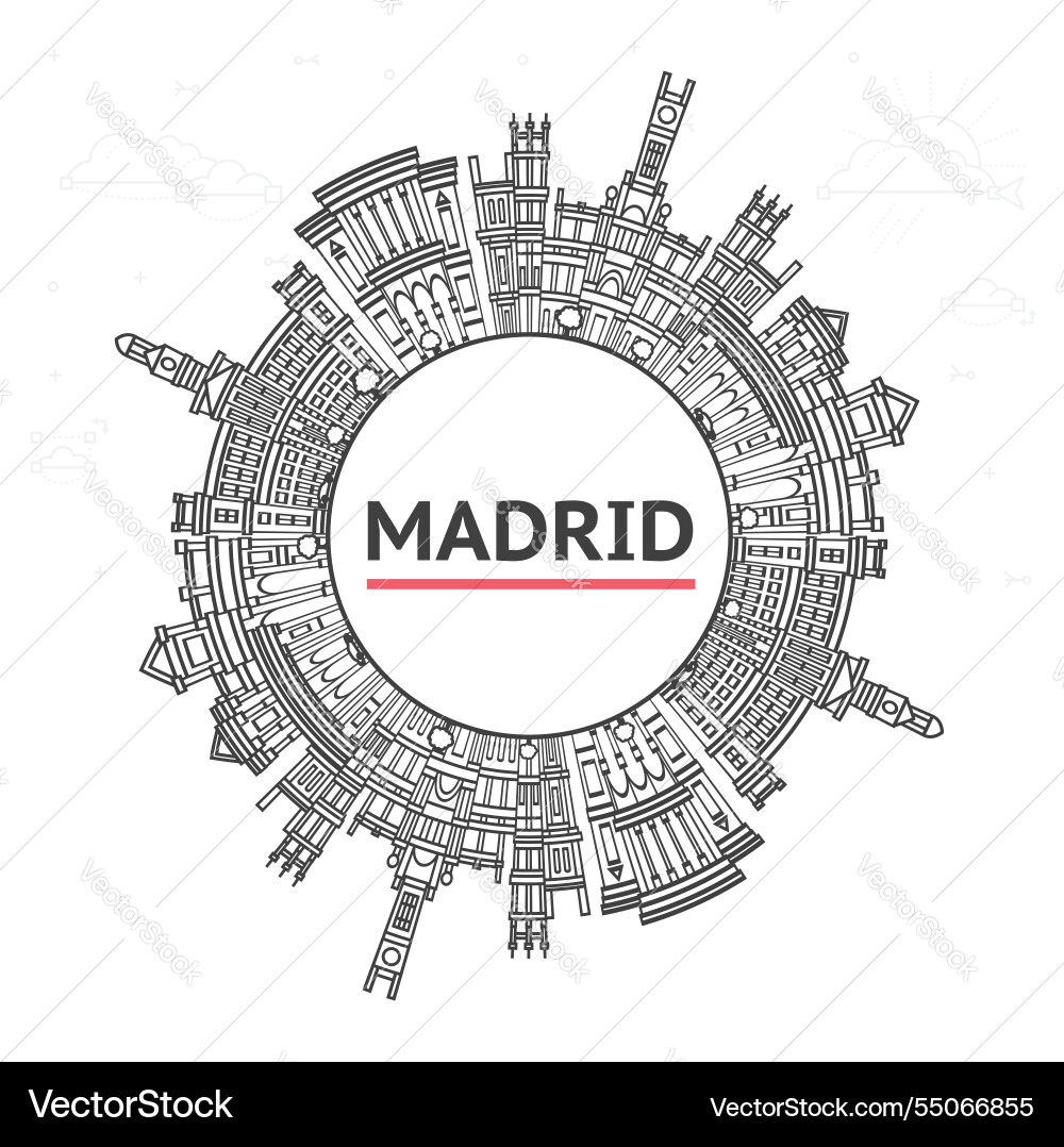 Outline madrid Spain Stadt Skyline mit historischen Outline madrid Spain Stadt Skyline mit historischen vektorbild