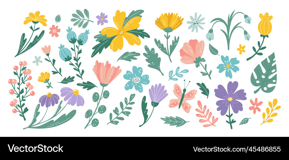 Scandinavian Floral Bouquet Vector Image