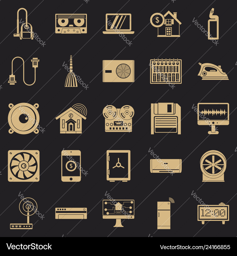 Software icons set simple style Software icons set simple style vector image