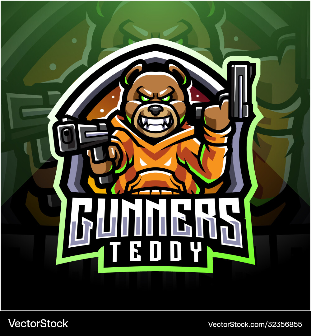 Teddy Bear Esports Mascot Logo Vector Image