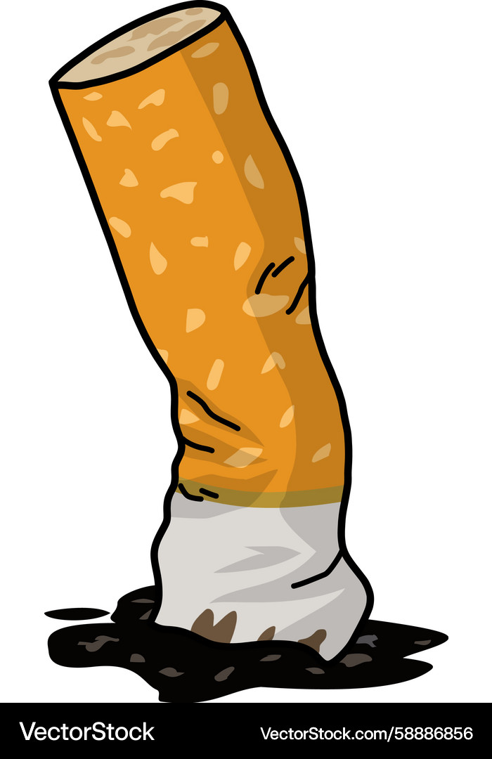 cigarette butt drawing Cigarette butt filter drawing – Royalty-Free Vector