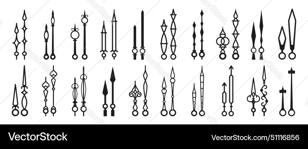 Clock hands isolated watch arrows time pointers Clock hands isolated watch arrows time pointers vector image