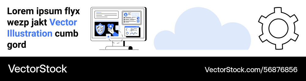 Cloud-based analytics platform with computer Cloud-based analytics platform with computer Vector Image