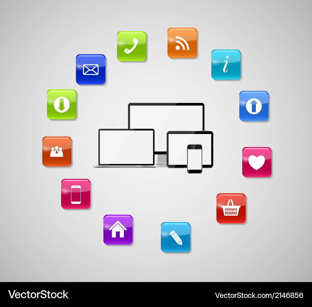 Cloud computing concept Vector Image
