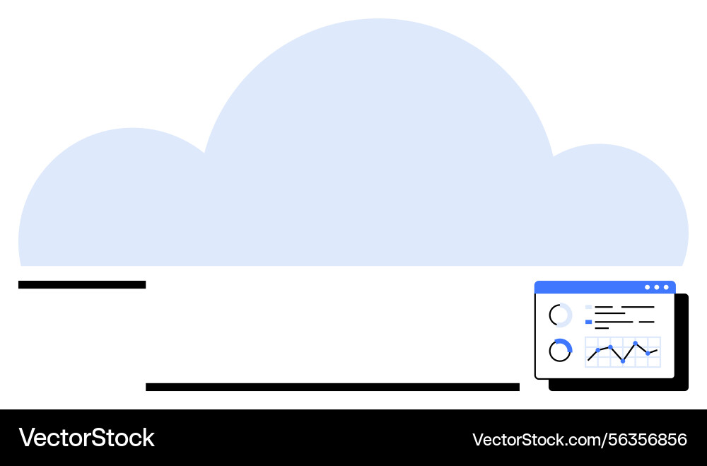 Cloud computing concept with analytics dashboard Vector Image