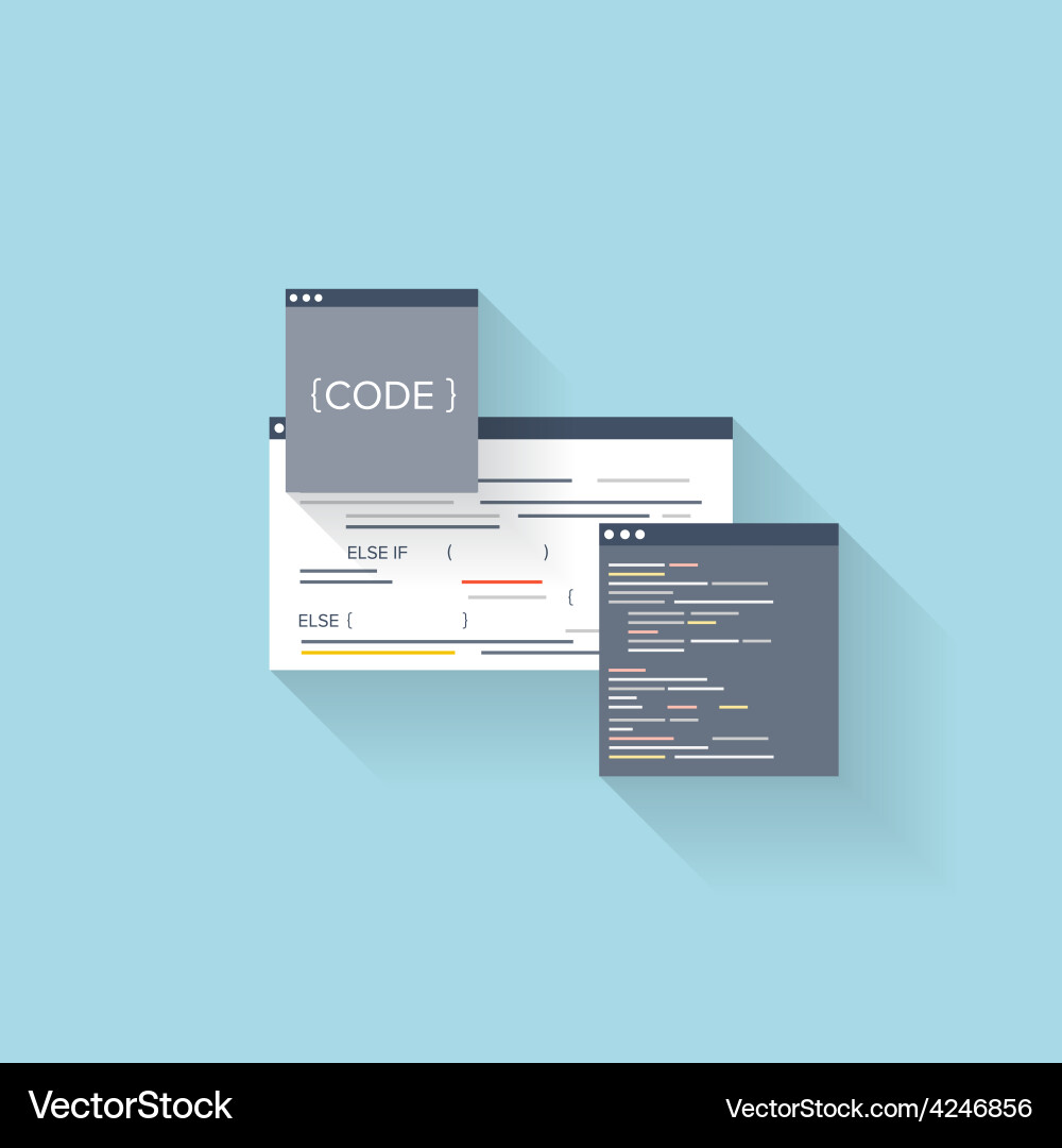 Coding Interface Fenster - Web Development vektorbild