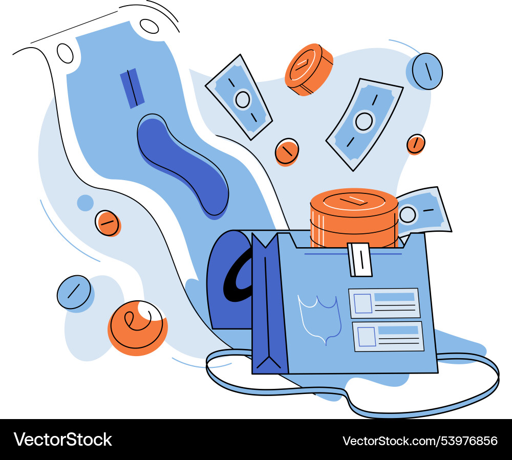 Cryptocurrency exchange and blockchain bitcoin Vector Image